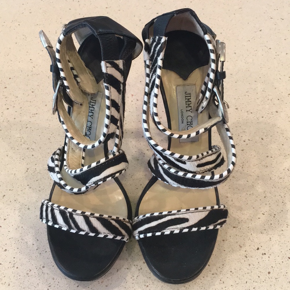 Gorgeous black leather zebra print Jimmy Choo.
